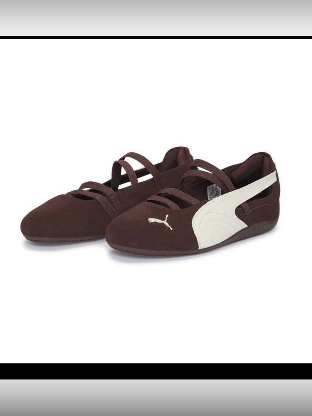 Puma Brown and White Women's Slip-On Ballet Flats